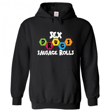 Sex Drugs Sausage Rolls Classic Unisex Kids and Adults Pullover Hoodie for Fiction Novel Lovers